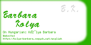 barbara kolya business card